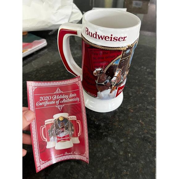 EUC Budweiser Clydesdale Beer Stein 2020 edition w certificate of authenticity - Picture 5 of 8